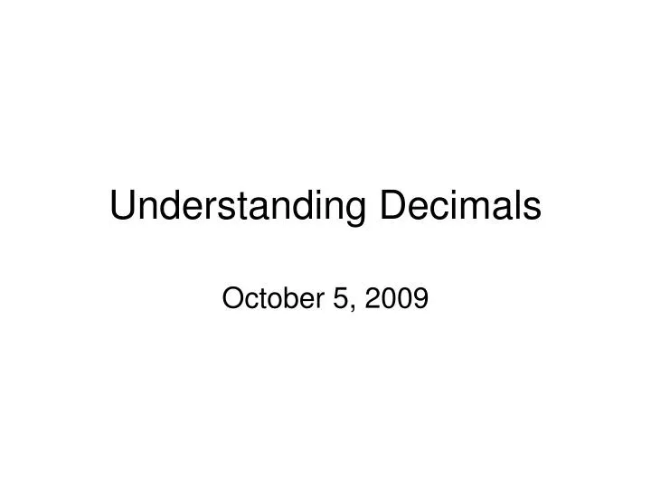 understanding decimals