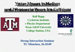 Vector Mesons in Medium and Dileptons in Heavy-Ion Collisions