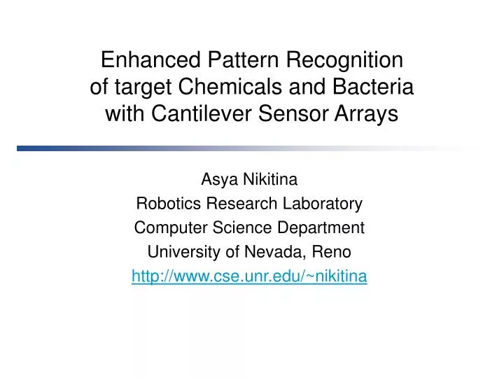 enhanced pattern recognition of target chemicals and bacteria with cantilever sensor arrays