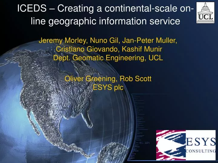 iceds creating a continental scale on line geographic information service