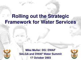 Rolling out the Strategic Framework for Water Services