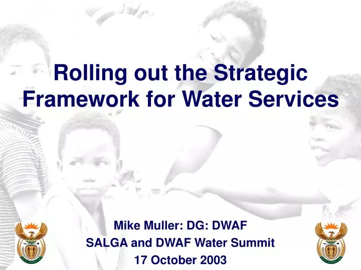 rolling out the strategic framework for water services