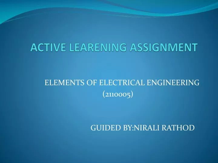 active learening assignment