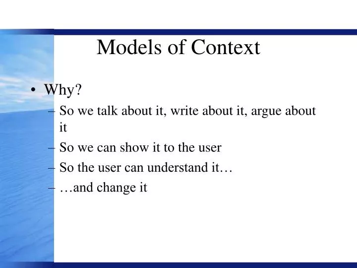 models of context