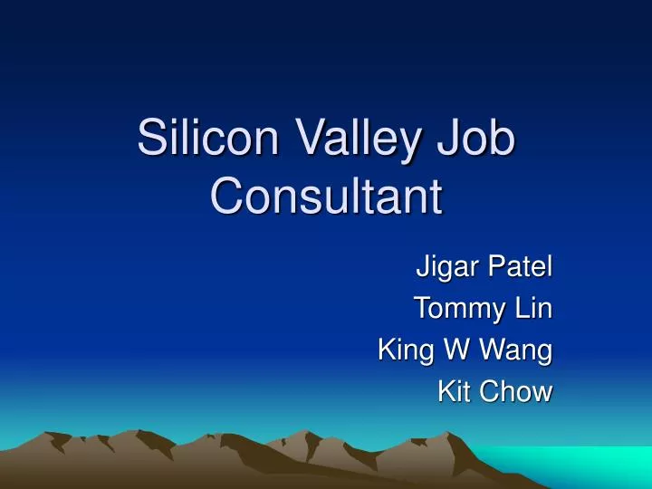 silicon valley job consultant