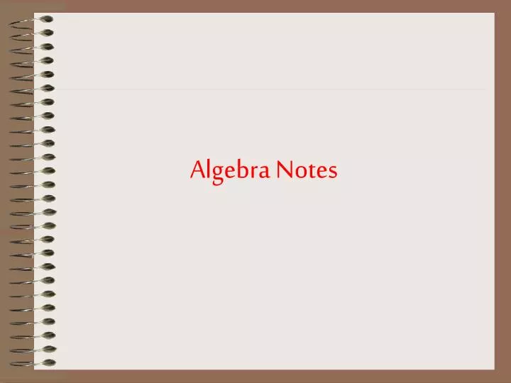 algebra notes