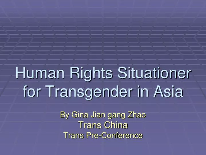 human rights situationer for transgender in asia