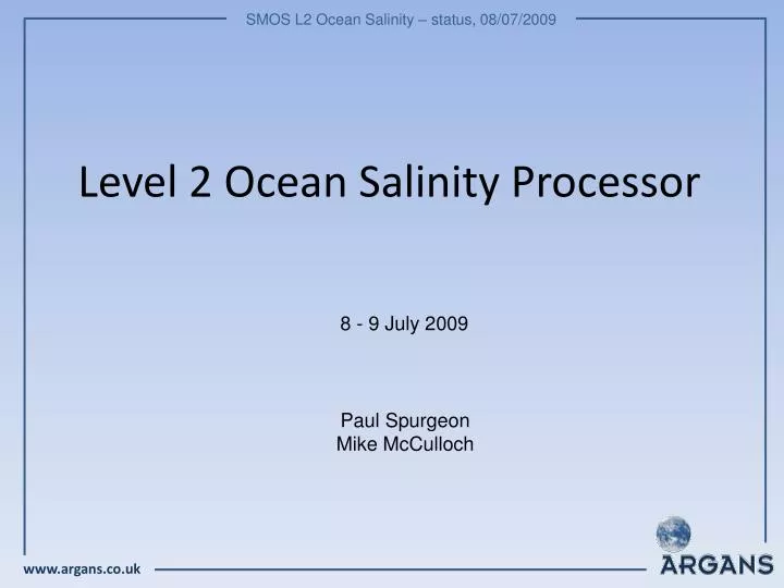 level 2 ocean salinity processor