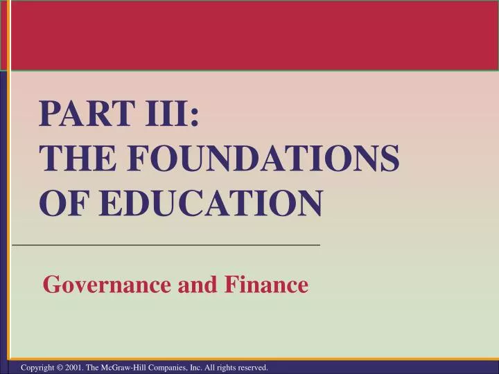 part iii the foundations of education