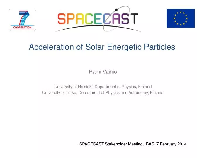 acceleration of solar energetic particles