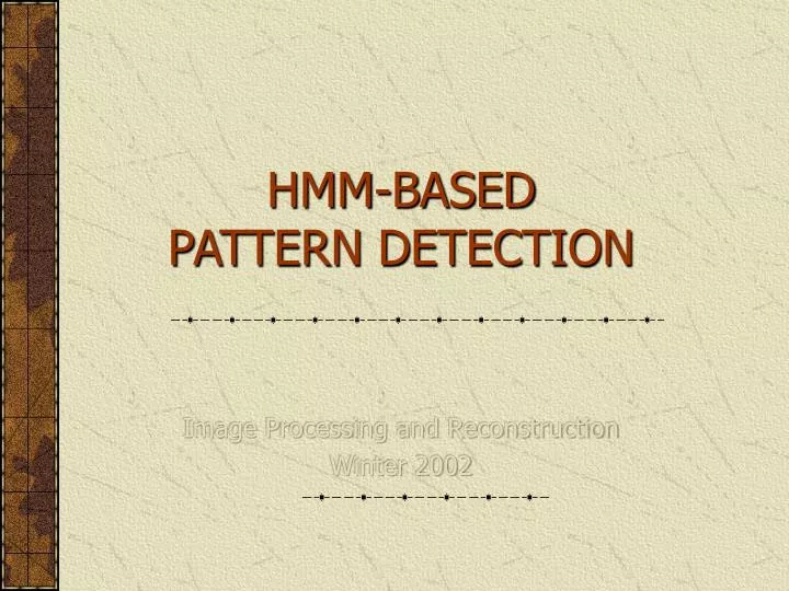 hmm based pattern detection
