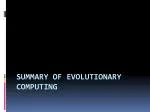 Summary of Evolutionary Computing - slide 1