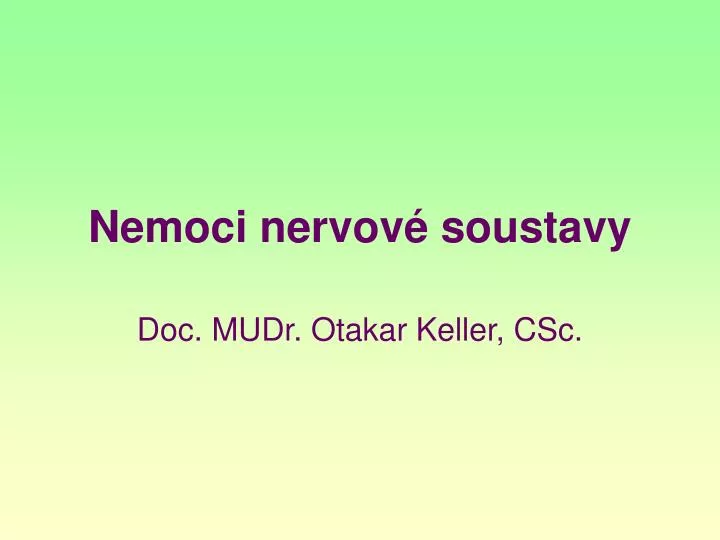 nemoci nervov soustavy