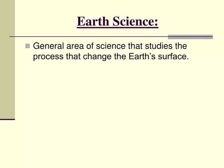 earth science