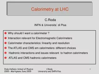 Calorimetry at LHC