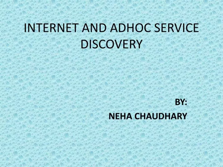internet and adhoc service discovery