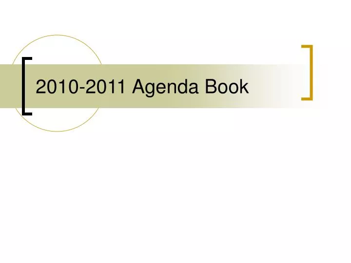 2010 2011 agenda book