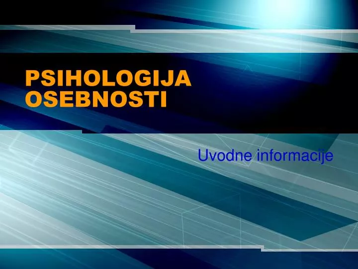 psihologija osebnosti