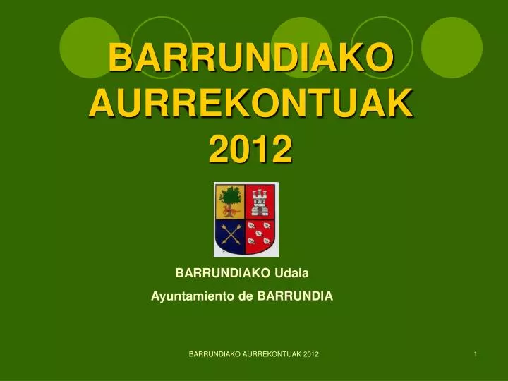 barrundiako aurrekontuak 2012