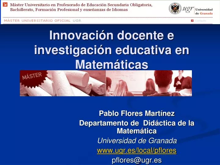 innovaci n docente e investigaci n educativa en matem ticas
