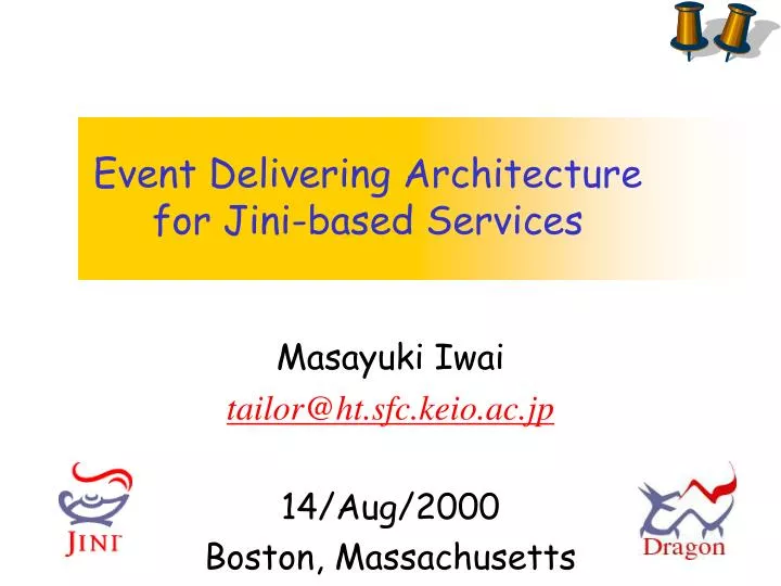 event delivering architecture for jini based services