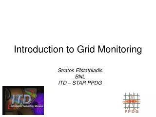 Introduction to Grid Monitoring