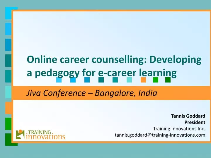 online career counselling developing a pedagogy for e career learning