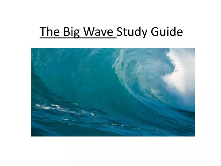 the big wave study guide