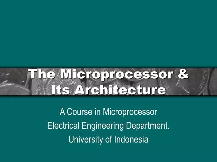 the microprocessor its architecture