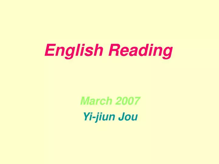 english reading