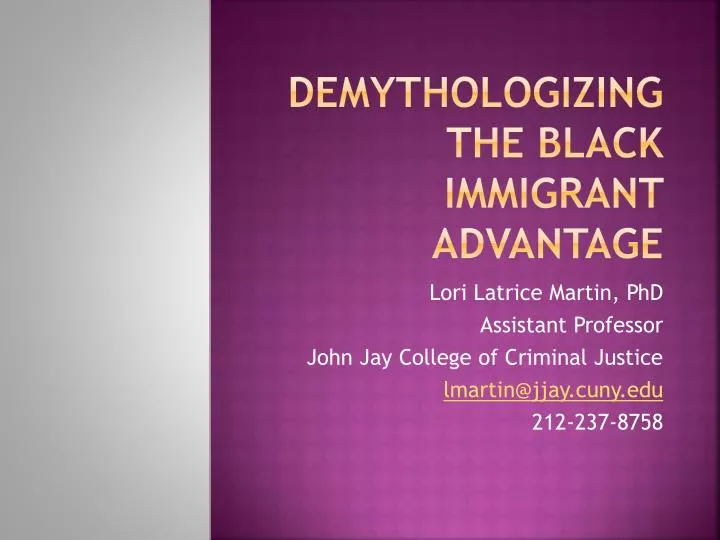 demythologizing the black immigrant advantage