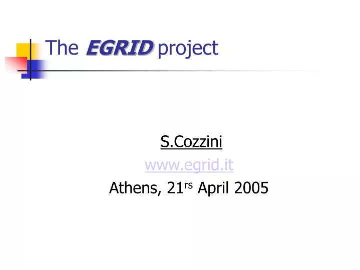 the egrid project
