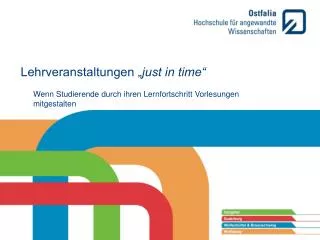 lehrveranstaltungen just in time