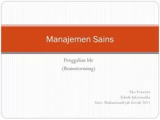 manajemen sains