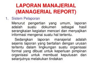 laporan manajerial managerial report