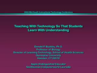 Teaching With Technology So That Students Learn With Understanding
