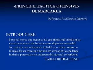 principii tactice ofensive demarcarea