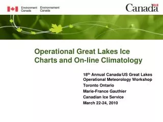 Operational Great Lakes Ice Charts and On-line Climatology