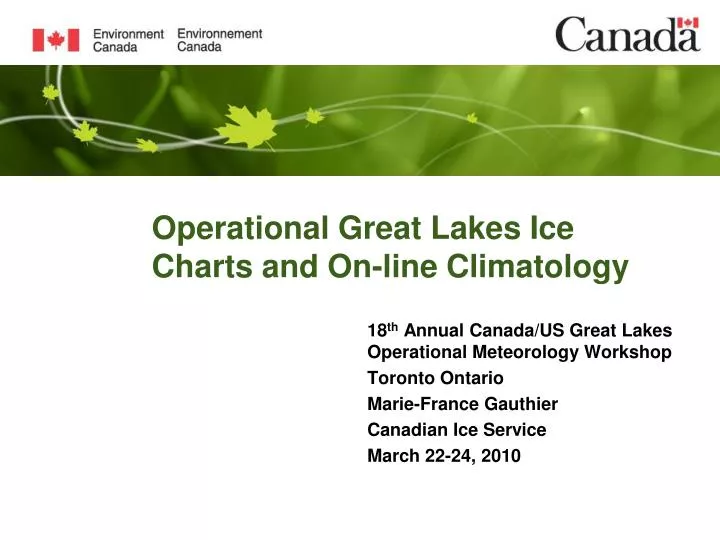 operational great lakes ice charts and on line climatology