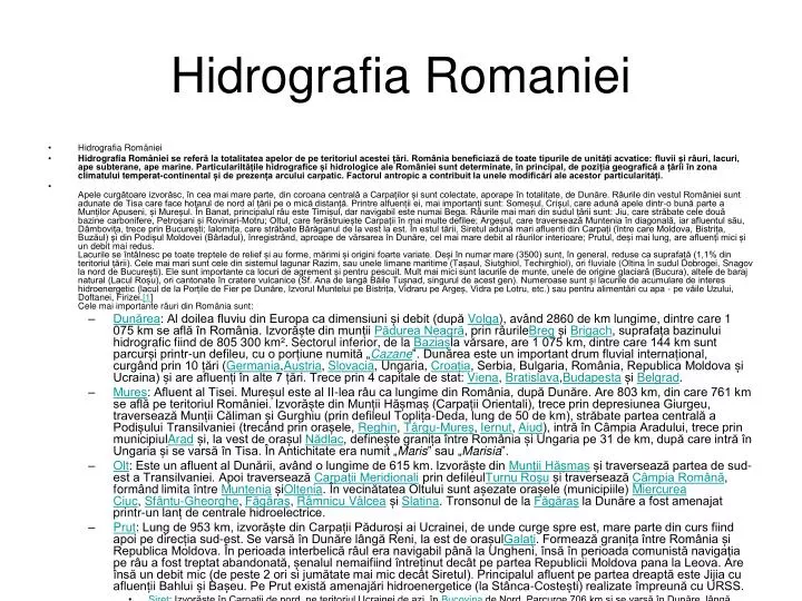 hidrografia romaniei