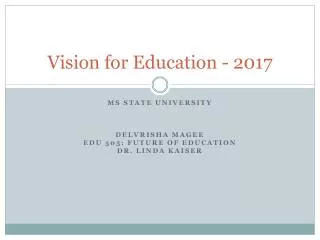 Vision for Education - 2017