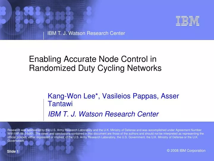 enabling accurate node control in randomized duty cycling networks