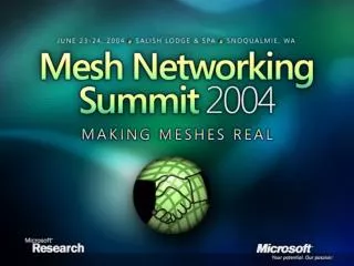 Mesh Networking research.microsoft/mesh