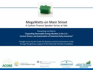 MegaWatts on Main Street A Carbon Finance Speaker Series at Yale Presenting Lori Bird in