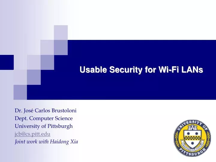 usable security for wi fi lans
