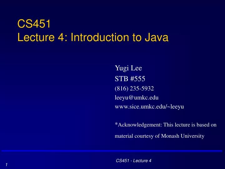 cs451 lecture 4 introduction to java