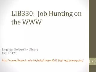 LIB330: Job Hunting on the WWW