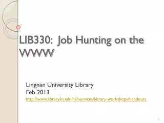 LIB330: Job Hunting on the WWW