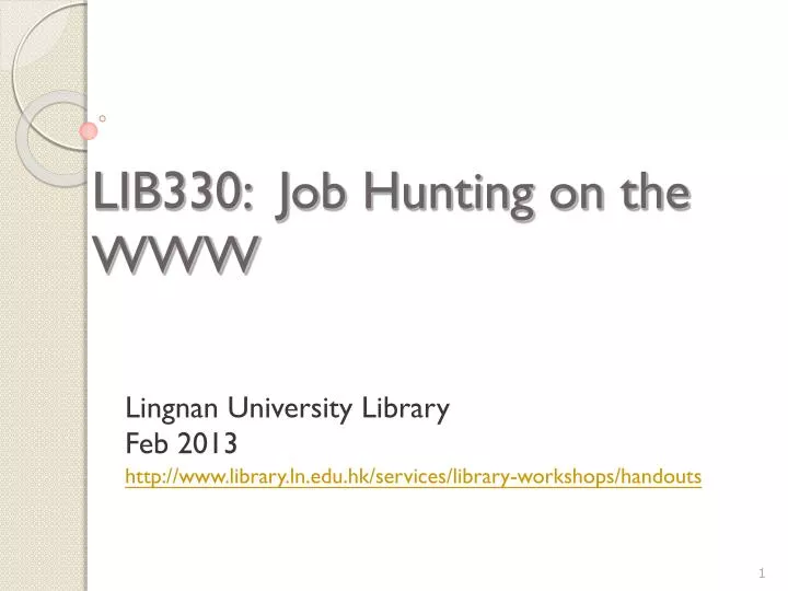 lib330 job hunting on the www