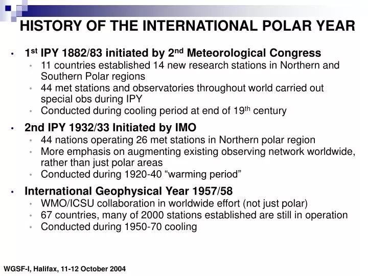 history of the international polar year
